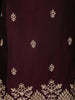 Deep Maroon Floral Embroidered Design Chiffon Palazzo Suit