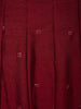 Deep Maroon Floral Embroidered Design Silk Anarkali Salwar Suit with Contrast Dupatta