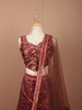 Deep Maroon Floral Print and Stone Embellished Design Tussar Silk Bridesmaid Lehenga with Dupatta