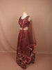 Deep Maroon Floral Print and Stone Embellished Design Tussar Silk Bridesmaid Lehenga with Dupatta