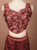 Deep Maroon Floral Print and Stone Embellished Design Tussar Silk Bridesmaid Lehenga with Dupatta