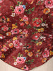 Deep Maroon Floral Print and Stone Embellished Design Tussar Silk Bridesmaid Lehenga with Dupatta