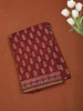 Deep Maroon Floral Printed Design Chanderi Cotton Casual Wear Saree