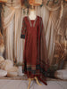 Deep Maroon Floral Printed Design Cotton Palazzo Suit with Matching Dupatta