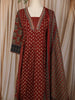 Deep Maroon Floral Printed Design Cotton Palazzo Suit with Matching Dupatta