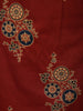 Deep Maroon Floral Printed Design Cotton Salwar Suit with Dupatta