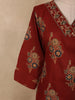 Deep Maroon Floral Printed Design Cotton Salwar Suit with Dupatta