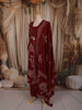 Deep Maroon Floral Printed Design Cotton Salwar Suit with Dupatta
