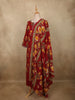 Deep Maroon Floral Printed Design Cotton Salwar Suit with Dupatta
