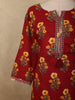 Deep Maroon Floral Printed Design Cotton Salwar Suit with Dupatta