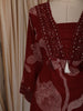 Deep Maroon Floral Printed Design Cotton Salwar Suit with Dupatta