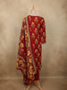 Deep Maroon Floral Printed Design Cotton Salwar Suit with Dupatta