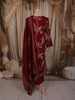 Deep Maroon Floral Printed Design Cotton Salwar Suit with Dupatta