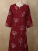 Deep Maroon Floral Printed Design Cotton Straight Cut Salwar Suit