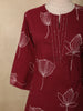 Deep Maroon Floral Printed Design Cotton Straight Cut Salwar Suit
