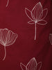Deep Maroon Floral Printed Design Cotton Straight Cut Salwar Suit