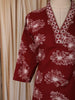 Deep Maroon Floral Printed Design Cotton Straight Cut Salwar Suit with Matching Dupatta
