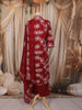 Deep Maroon Floral Printed Design Cotton Straight Cut Salwar Suit with Matching Dupatta