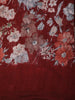 Deep Maroon Floral Printed Design Mixed Cotton Casual Wear Saree