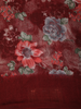Deep Maroon Floral Printed Design Mixed Cotton Saree
