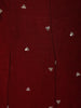 Deep Maroon Floral Sequins Embroidered Design Silk Anarkali Salwar Suit with Striped Dupatta