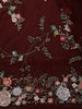 Deep Maroon Floral Sequins and Beads Embroidered Design Net Designer Saree with Scalloped Border