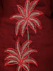 Deep Maroon Floral Thread Embroidered Design Cotton Co-ord Set