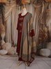 Deep Maroon Floral Thread Embroidered Design Cotton Straight Cut Salwar Suit with Dupatta