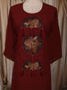 Deep Maroon Floral Thread Embroidered Design Cotton Straight Cut Salwar Suit with Dupatta