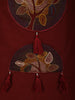 Deep Maroon Floral Thread Embroidered Design Cotton Straight Cut Salwar Suit with Dupatta