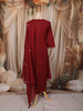 Deep Maroon Floral Thread Embroidered Design Cotton Straight Cut Salwar Suit with Dupatta