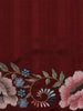 Deep Maroon Floral Thread Embroidered Design Pure Tussar Saree