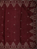 Deep Maroon Floral Thread and Sequins Embroidered Design Pure Tussar Fancy Saree with Floral Border