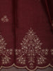 Deep Maroon Floral Thread and Sequins Embroidered Design Pure Tussar Fancy Saree with Floral Border