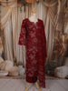 Deep Maroon Floral Vine Printed Design Cotton Straight Cut Salwar Suit with Dupatta