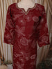 Deep Maroon Floral Vine Printed Design Cotton Straight Cut Salwar Suit with Dupatta