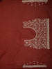 Deep Maroon Floral Vine Zari Embroidered Design Georgette Fancy Saree with Scalloped Border