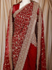 Deep Maroon Floral Vine Zari Embroidered Design Georgette Saree with Matching Grand Dupatta