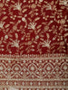Deep Maroon Floral Vine Zari Embroidered Design Georgette Saree with Matching Grand Dupatta