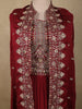 Deep Maroon Floral Zari Embroidered Design Georgette Indo Western Skirt Top  with Over Coat