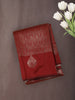 Deep Maroon Floral Zari Woven Design Art Silk Saree