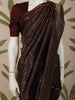 Deep Maroon Floral Zari Woven Design Banarasi Silk Fancy Saree with Designer Border
