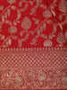 Deep Maroon Floral Zari Woven Design Pure Banarasi Silk Designer Saree with Zardozi Work Border