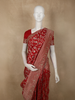 Deep Maroon Floral Zari Woven Design Pure Banarasi Silk Designer Saree with Zardozi Work Border