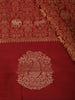 Deep Maroon Floral Zari Woven Design Pure Kanchipuram Silk Saree with Butta Zari Border