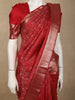 Deep Maroon Floral Zari Woven Design Pure Kanchipuram Silk Saree with Zari Border