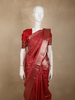 Deep Maroon Floral Zari Woven Design Pure Kanchipuram Silk Saree with Zari Border
