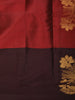Deep Maroon Floral Zari Woven Design Soft Silk Fancy Saree with Contrast Border