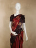Deep Maroon Floral Zari Woven Design Soft Silk Fancy Saree with Contrast Border