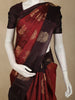 Deep Maroon Floral Zari Woven Design Soft Silk Fancy Saree with Contrast Border
